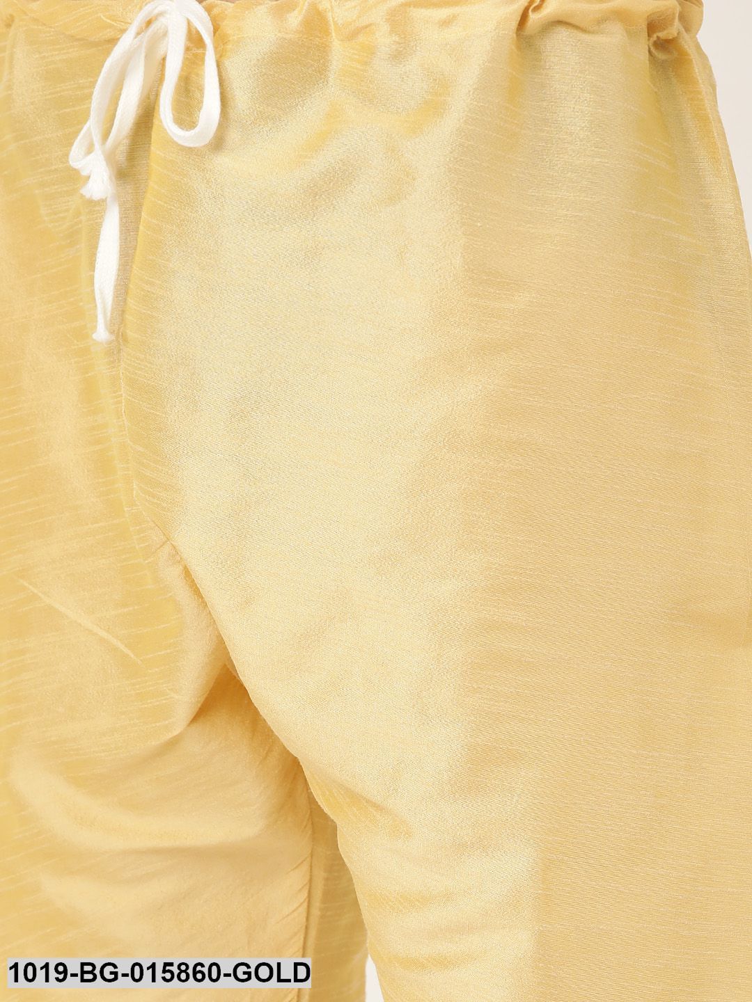Men's Silk Blend Gold Kurta Pyjama & Light Pink Nehru jacket Combo