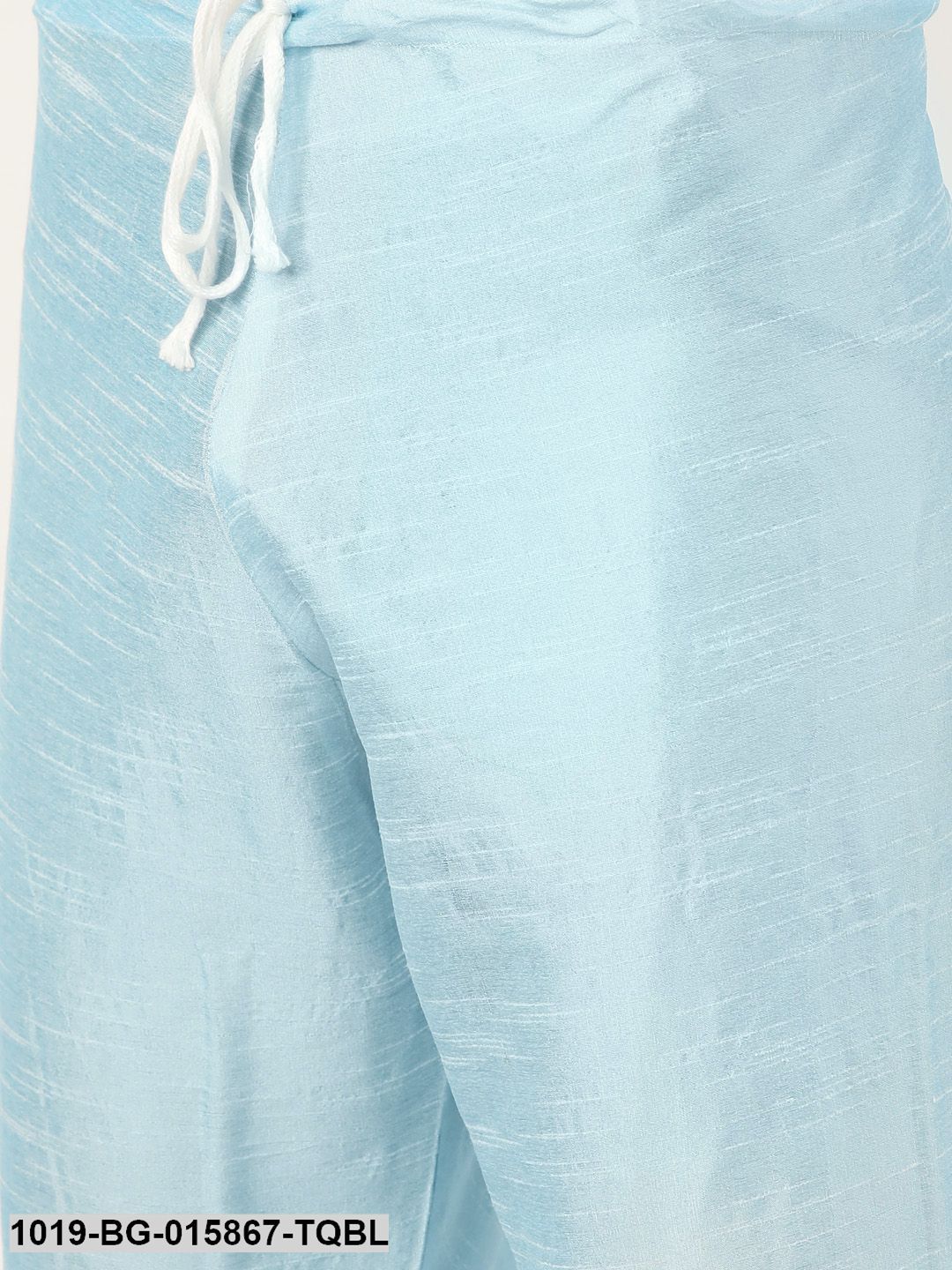 Men's Silk Blend Sky Blue Kurta Pyjama & Mustard Nehru jacket Combo