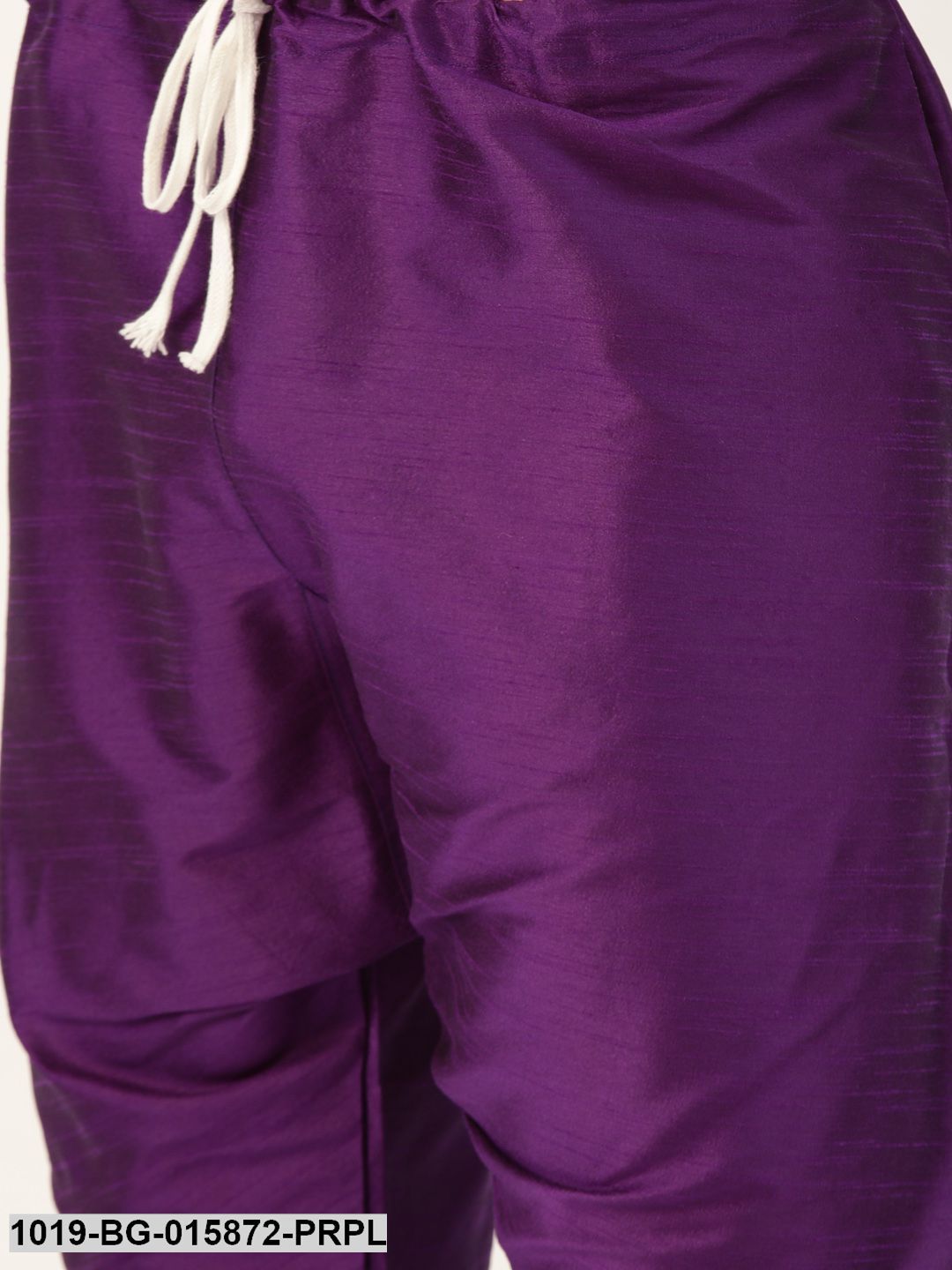 Men's Silk Blend Purple Kurta Pyjama & Wine Nehru jacket Combo