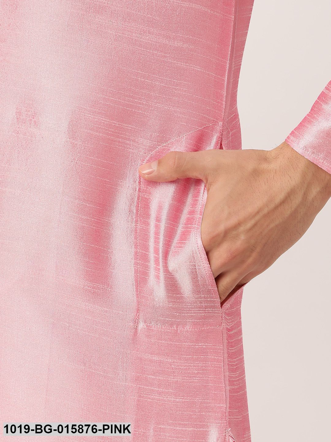 Men's Silk Blend Pink Kurta Pyjama & Dark Green Nehru jacket Combo