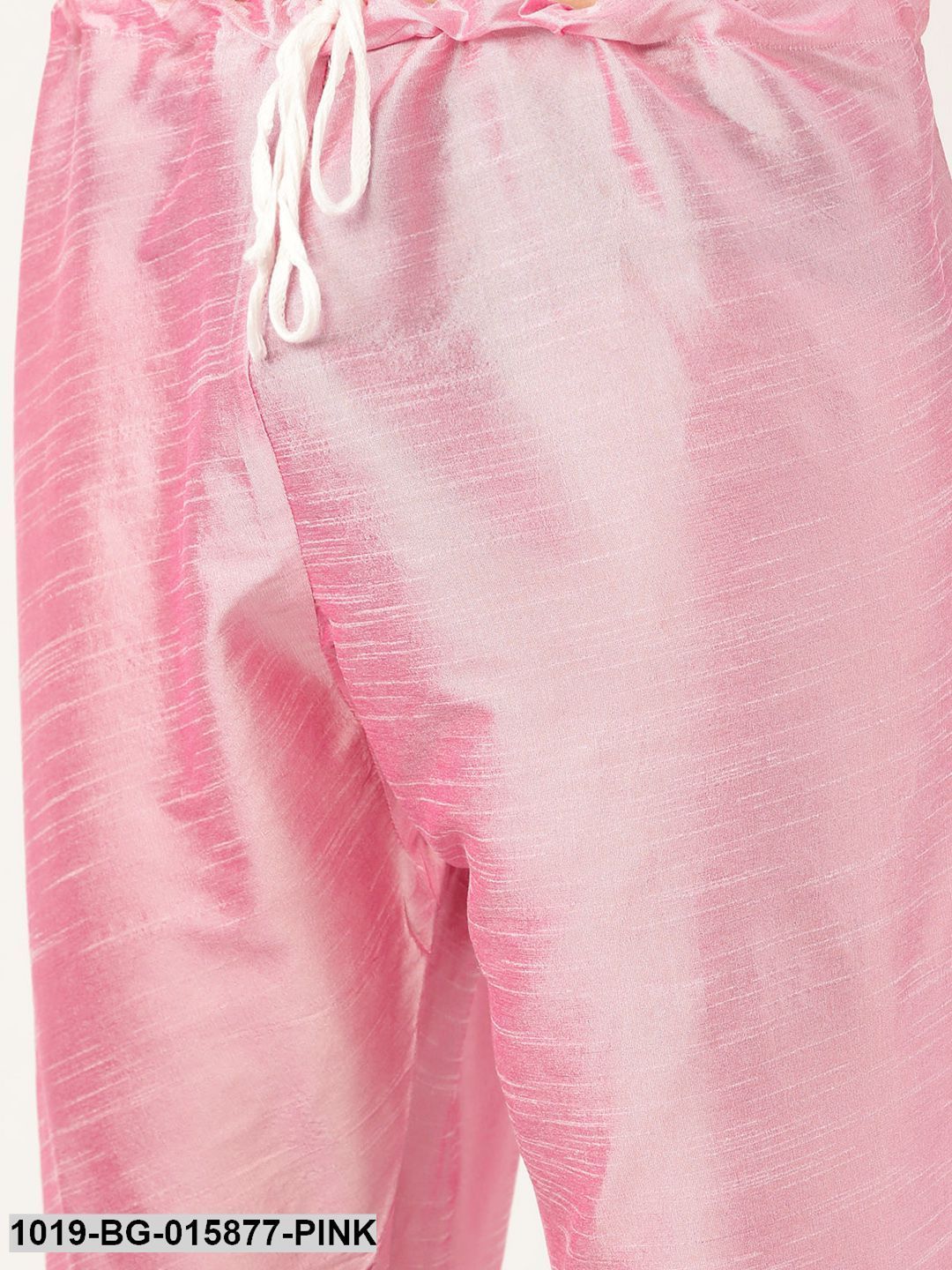Men's Silk Blend Pink Kurta Pyjama & Mustard Nehru jacket Combo