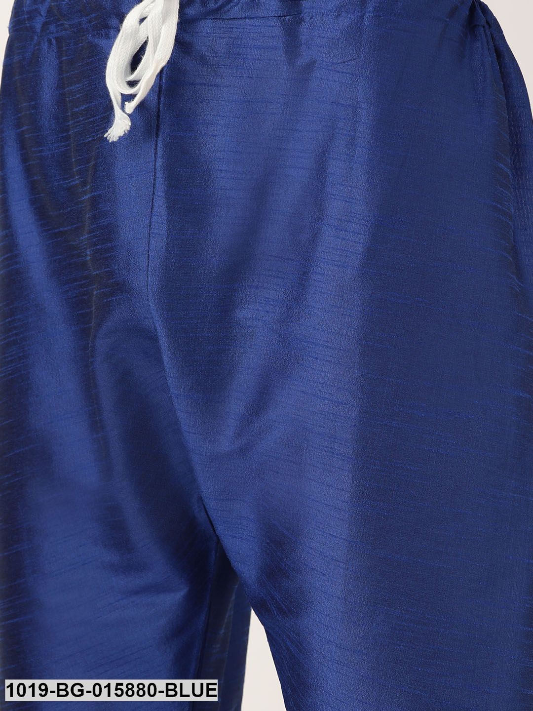 Men's Silk Blend Royal Blue Kurta Pyjama & Maroon Nehru jacket Combo