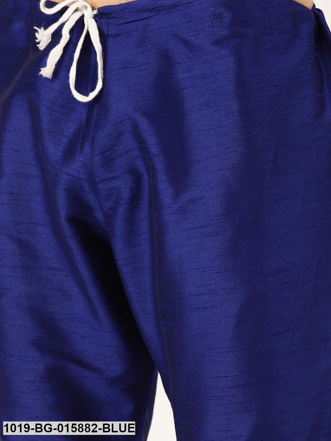 Men's Silk Blend Royal Blue Kurta Pyjama & Peach Nehru jacket Combo