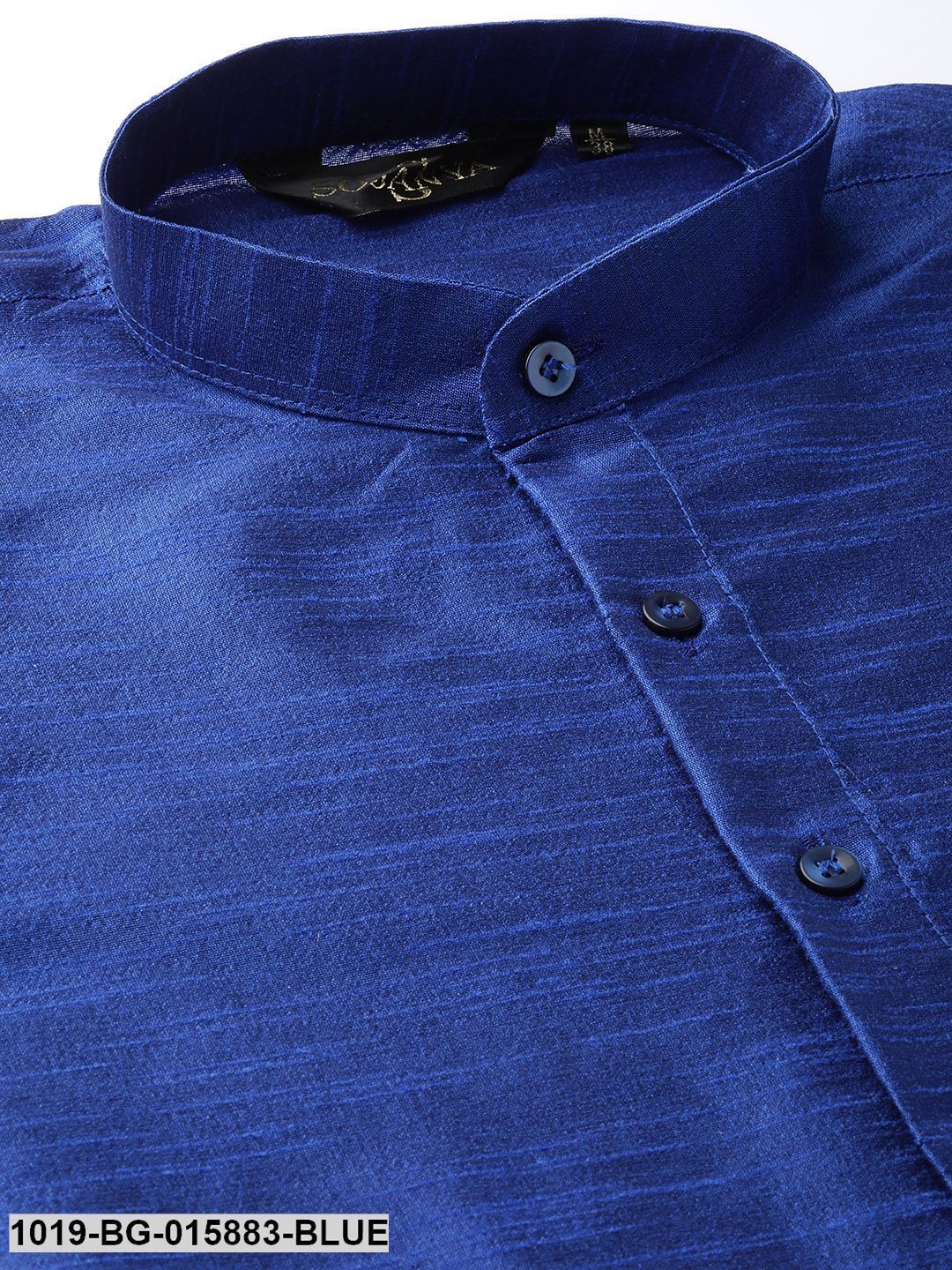 Men's Silk Blend Royal Blue Kurta Pyjama & Pista Green Nehru jacket Combo