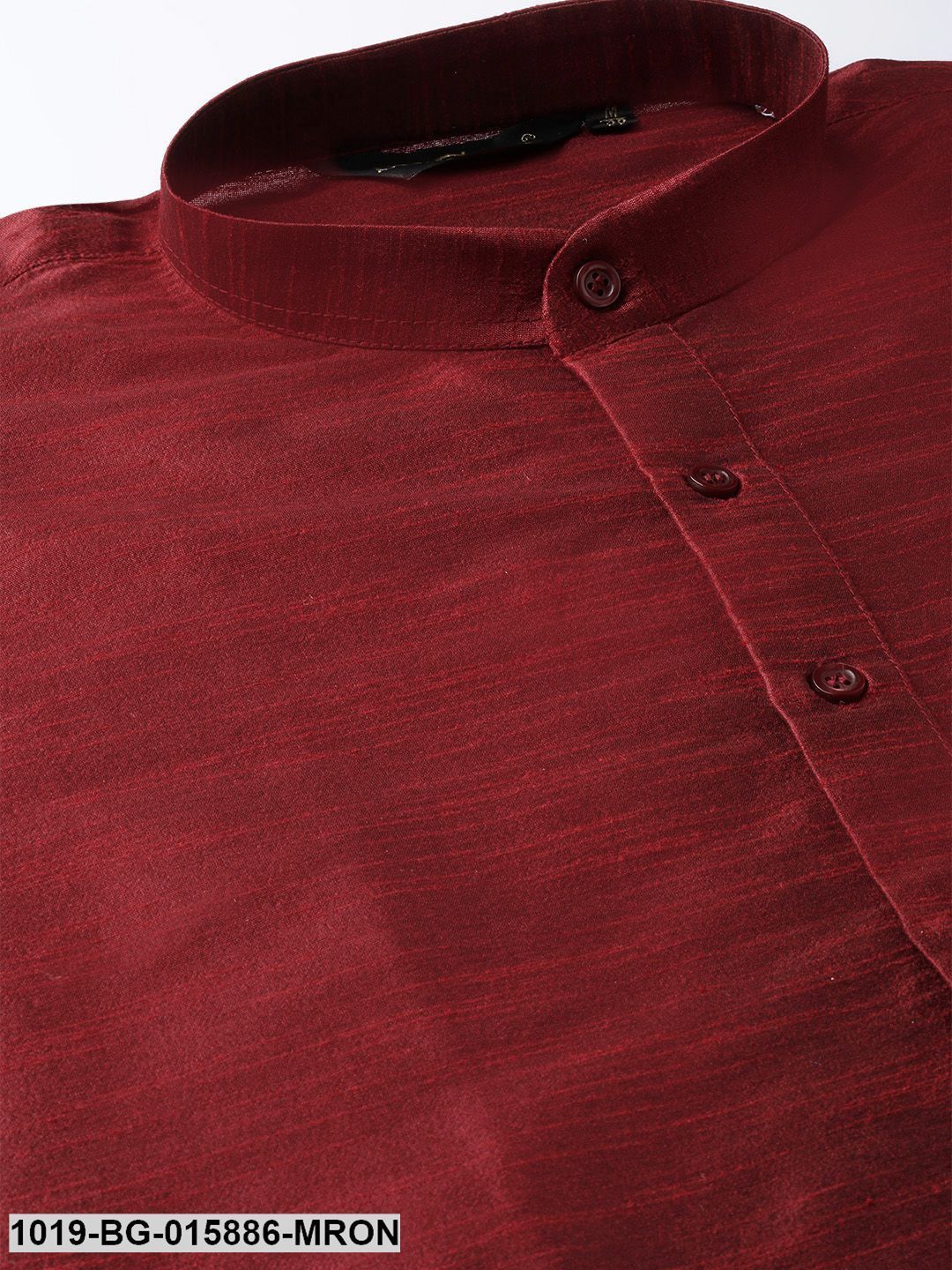 Men's Silk Blend Maroon Kurta Pyjama & Charcoal Grey Nehru jacket Combo