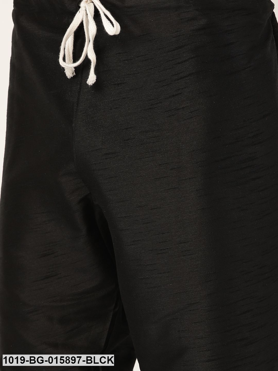 Men's Silk Blend Black Kurta Pyjama & Pista Green Nehru jacket Combo
