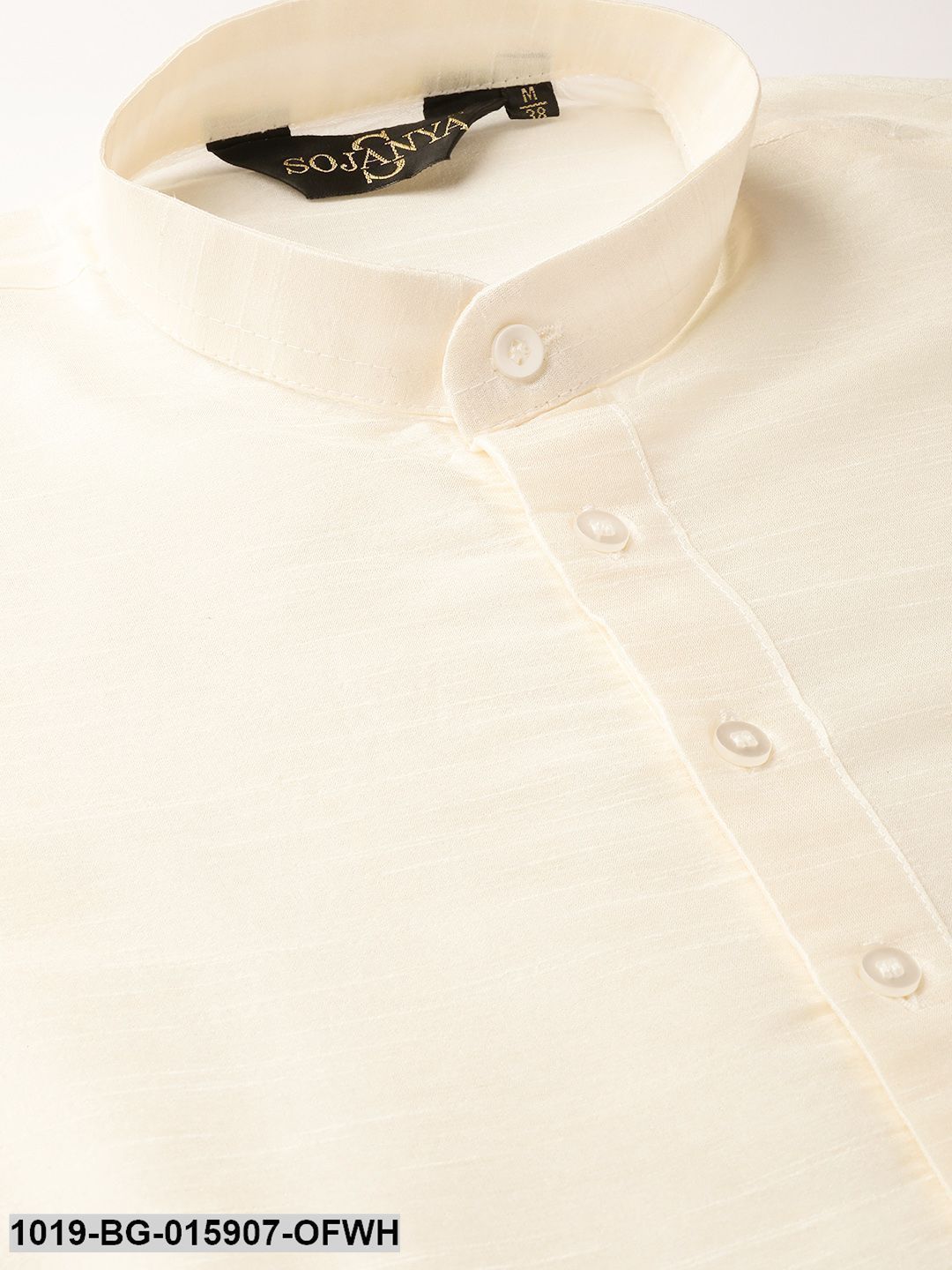 Men's Silk Blend Off White Kurta Pyjama & Charcoal Grey Nehru jacket Combo