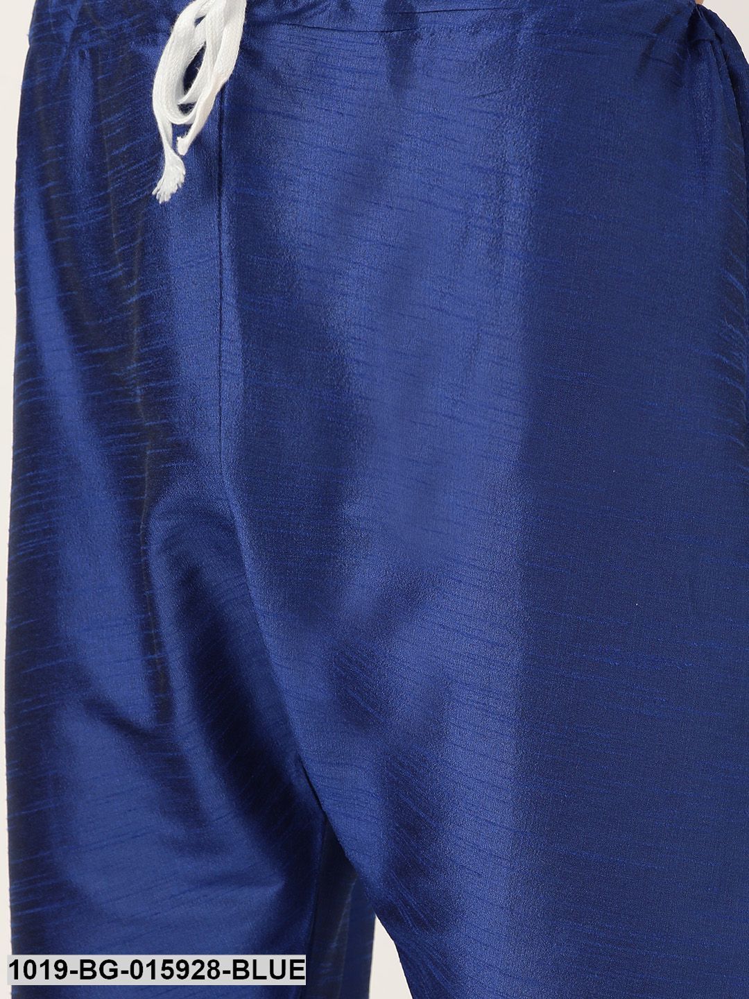 Men's Silk Blend Royal Blue Kurta Pyjama & Sea Green Nehru jacket Combo - Sojanya