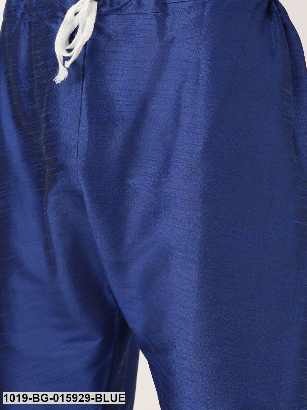Men's Silk Blend Royal Blue Kurta Pyjama & Peach Nehru jacket Combo - Sojanya