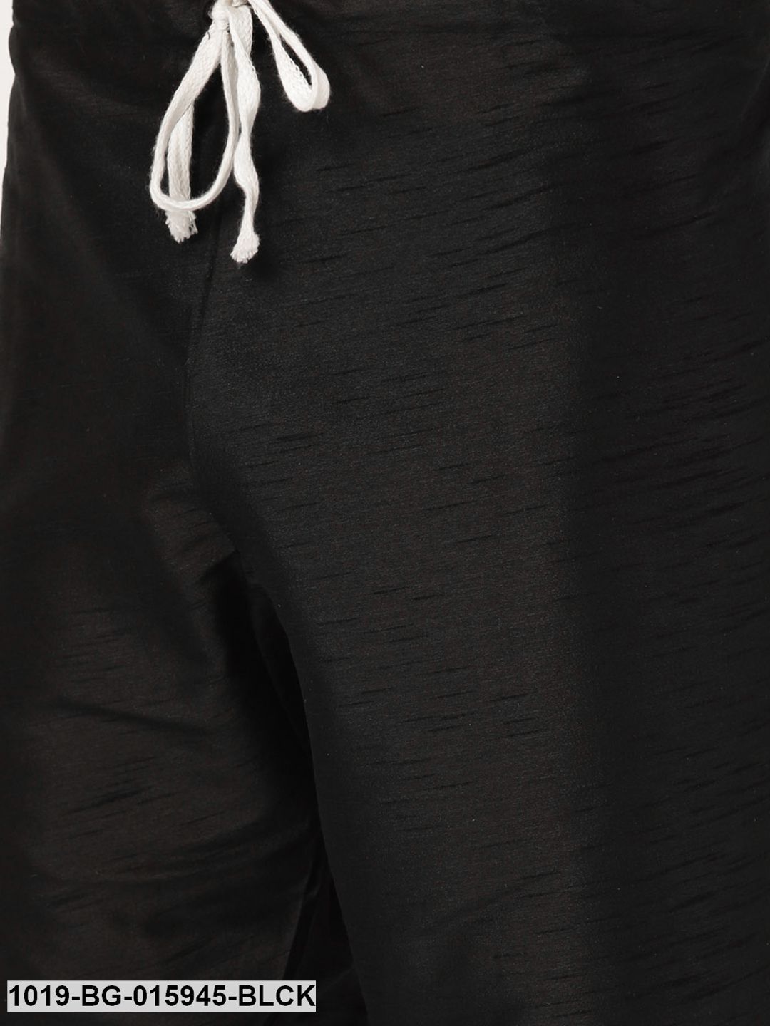 Men's Silk Blend Black Kurta Pyjama & Beige Nehru jacket Combo - Sojanya