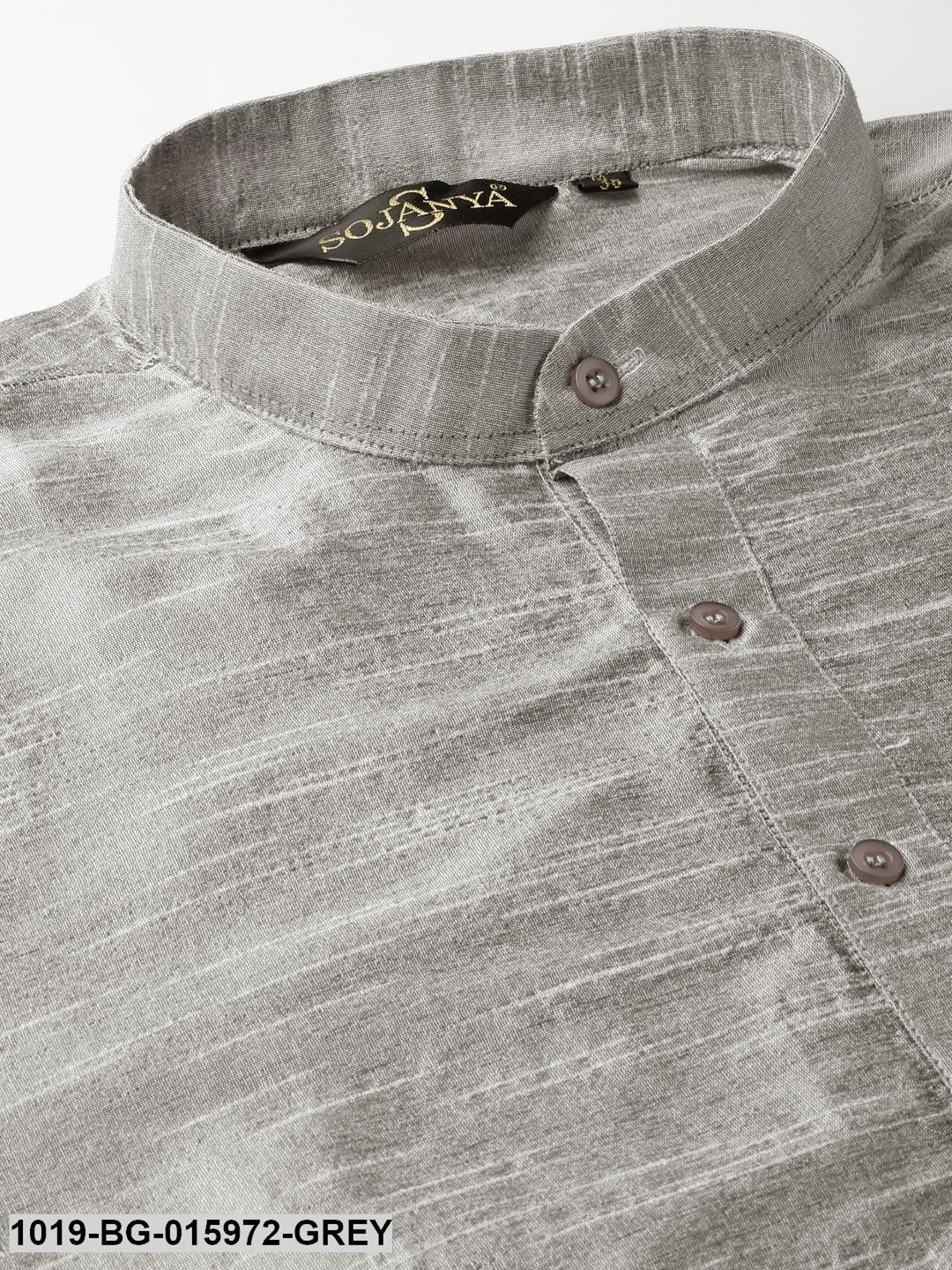Men's Silk Blend Grey Kurta Pyjama & Maroon Nehru jacket Combo - Sojanya
