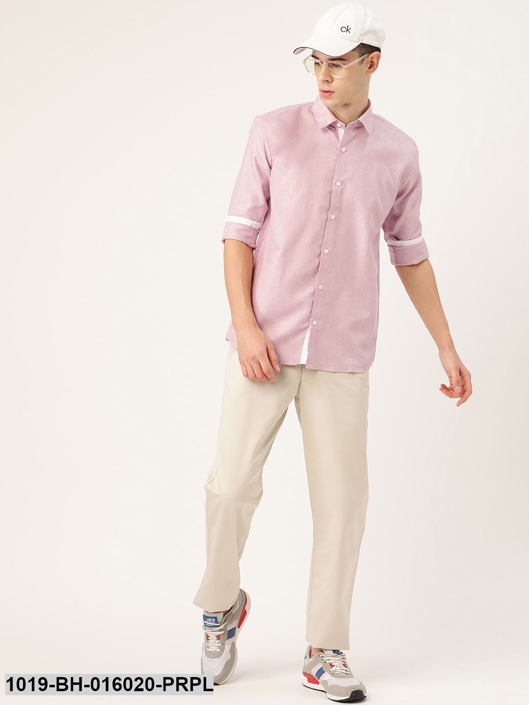 Men's Cotton Linen Light Purple Casual Shirt - Sojanya
