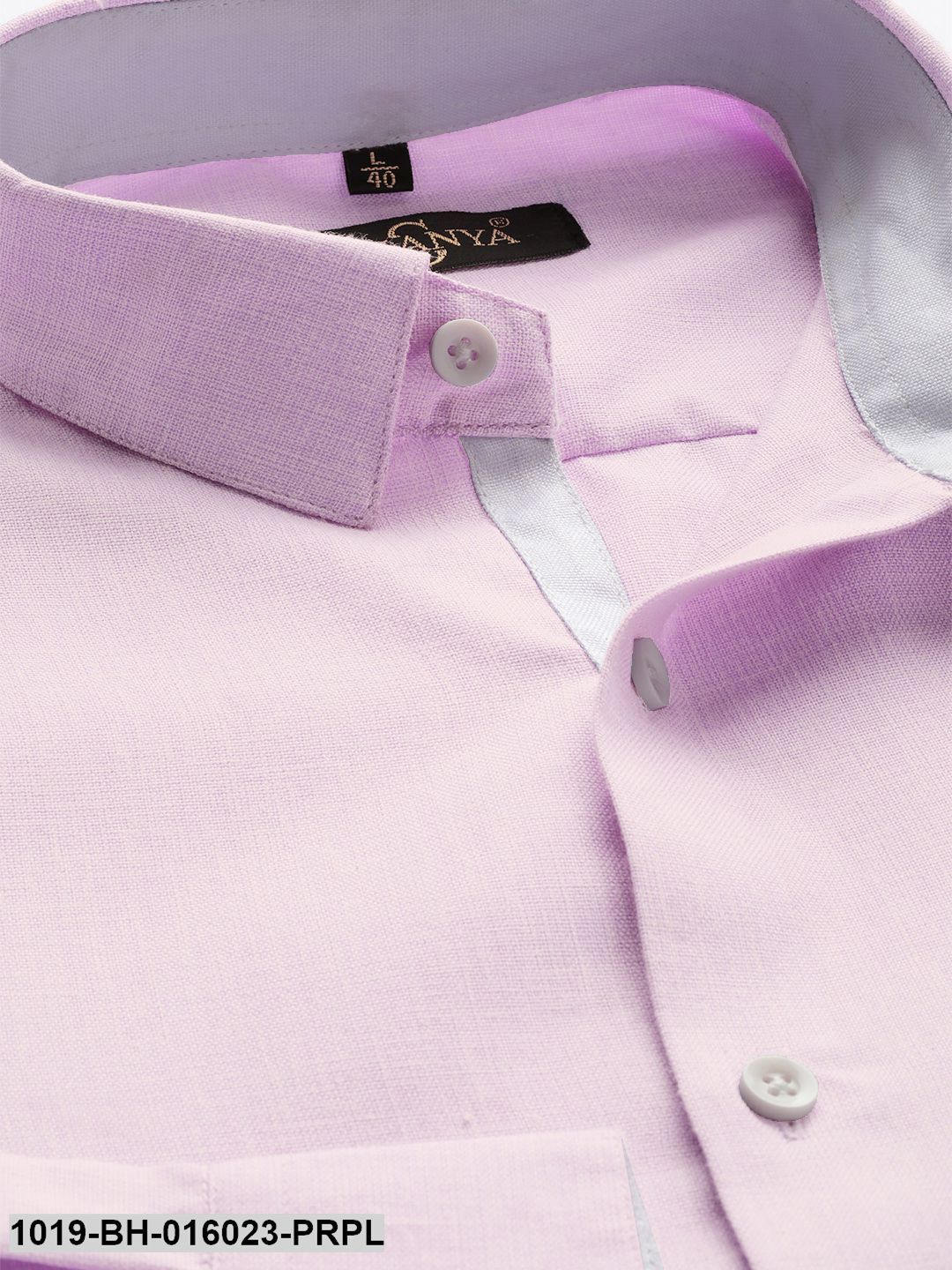 Men's Cotton Linen Purple Casual Shirt - Sojanya