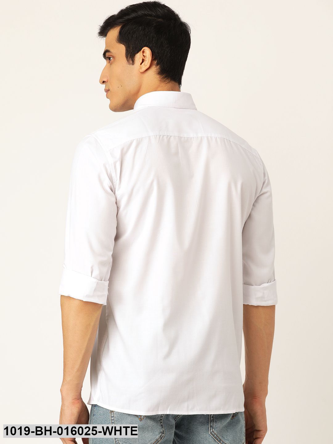 Men's Cotton White Casual Shirt - Sojanya