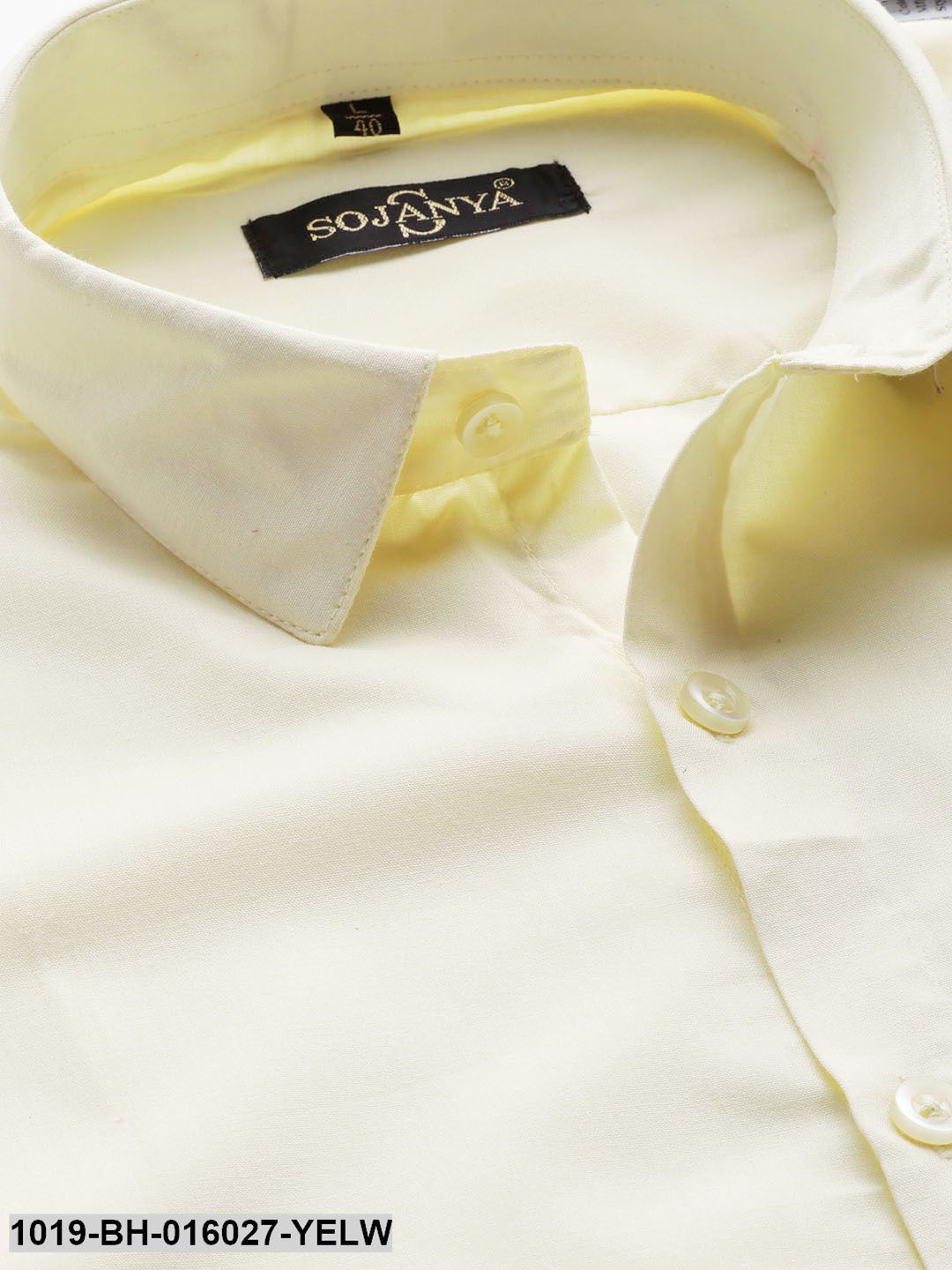 Men's Cotton Lemon Yellow Casual Shirt - Sojanya