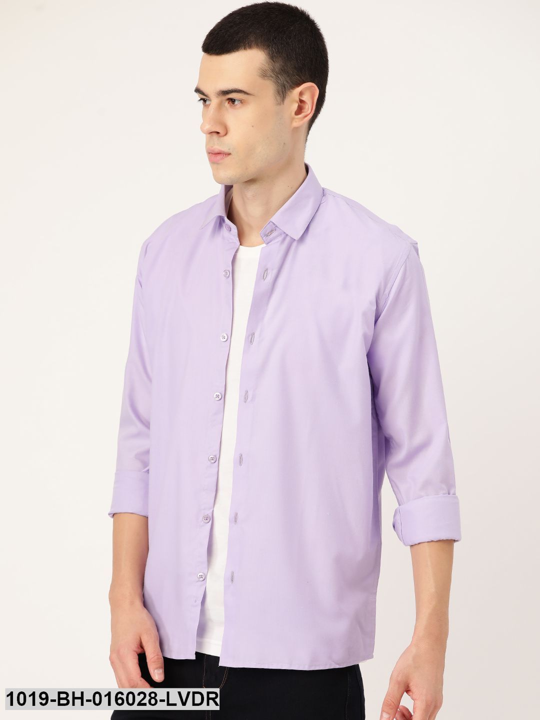 Men's Cotton Lavender Casual Shirt