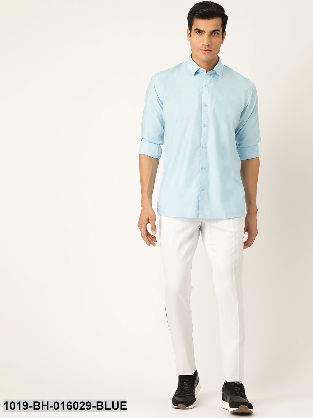 Men's Cotton Sky Blue Casual Shirt - Sojanya