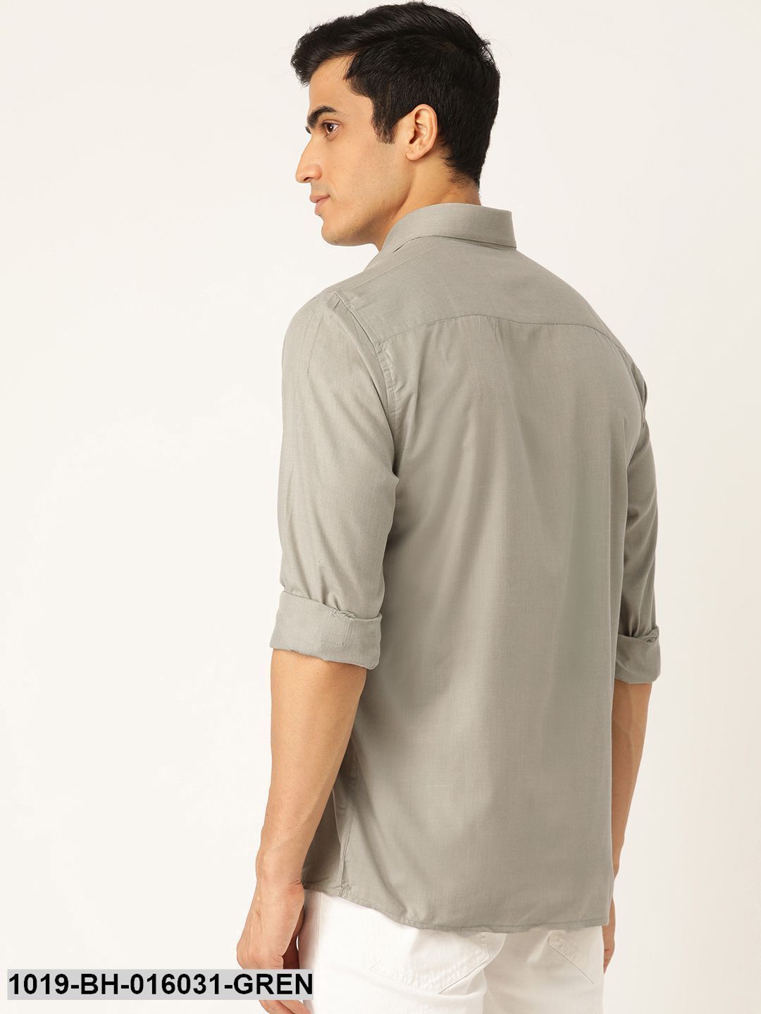 Men's Cotton Pista Green Casual Shirt - Sojanya