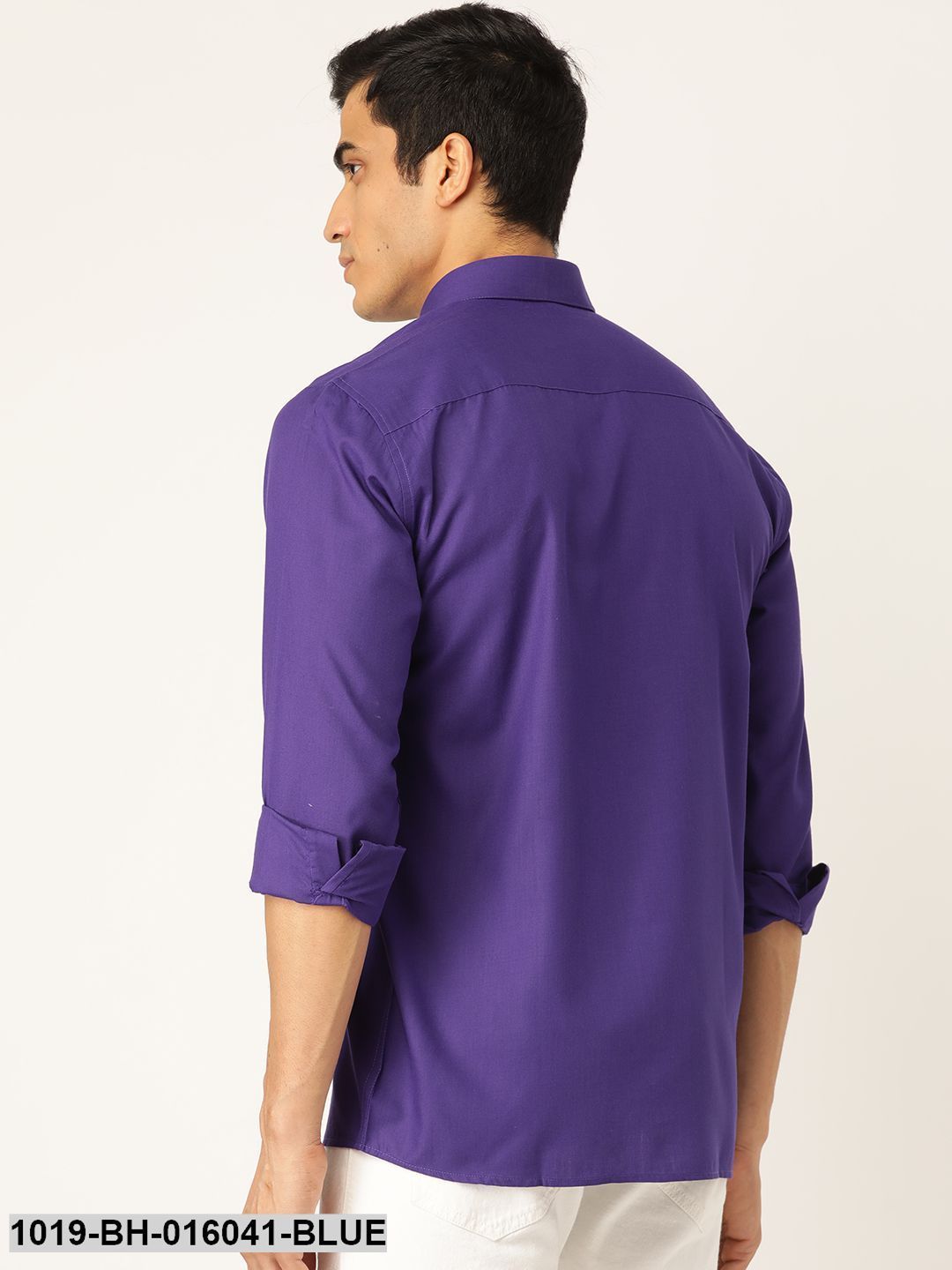Men's Cotton Royal Blue Casual Shirt - Sojanya
