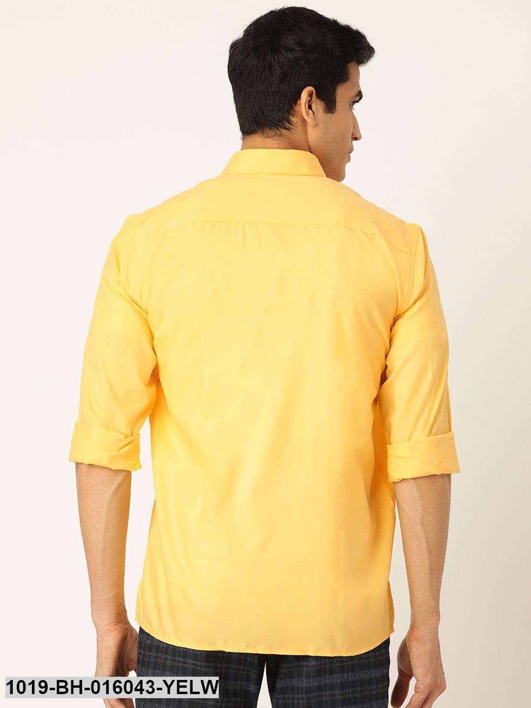 Men's Cotton Yellow Casual Shirt - Sojanya