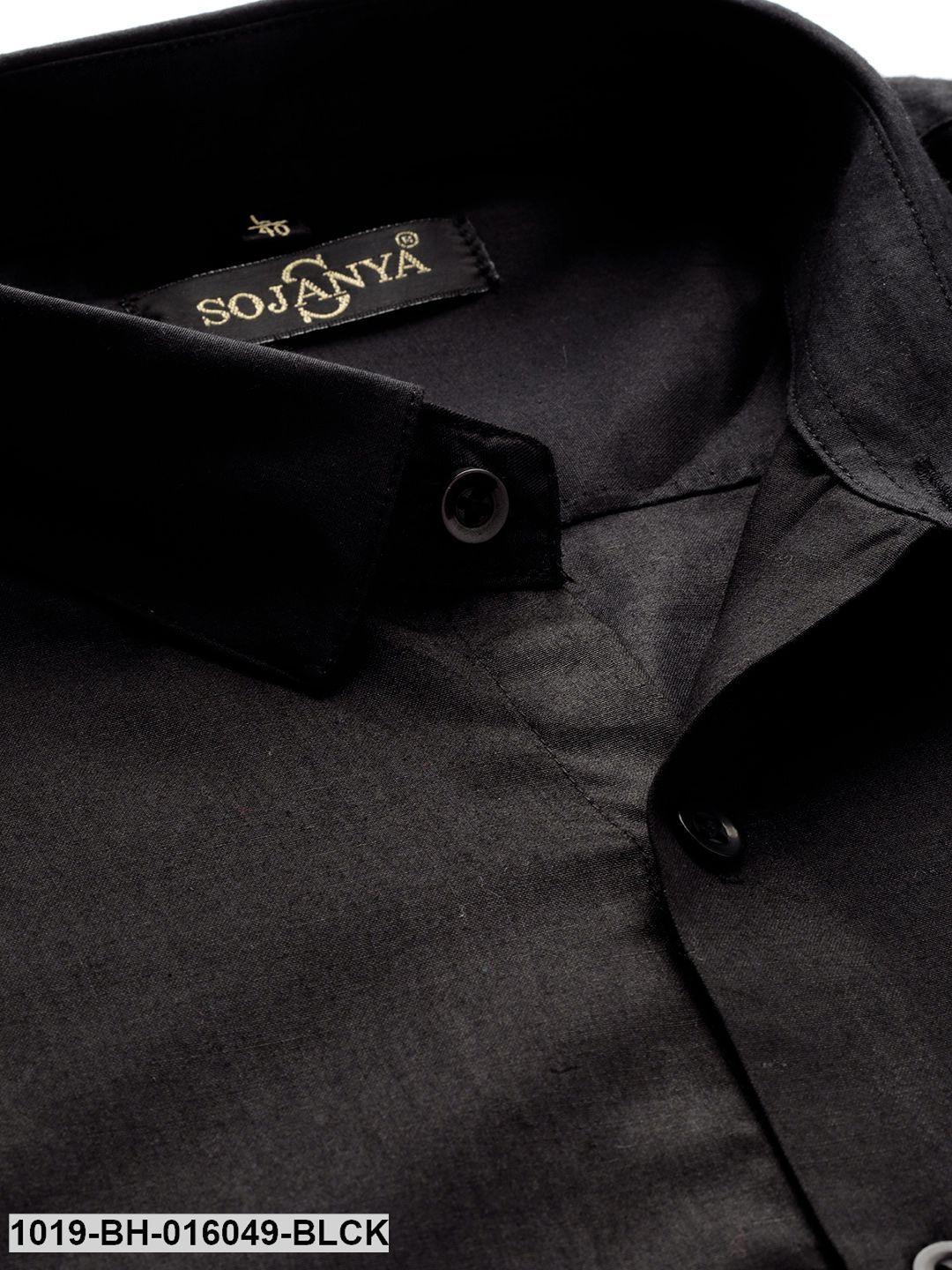 Men's Cotton Black Casual Shirt - Sojanya