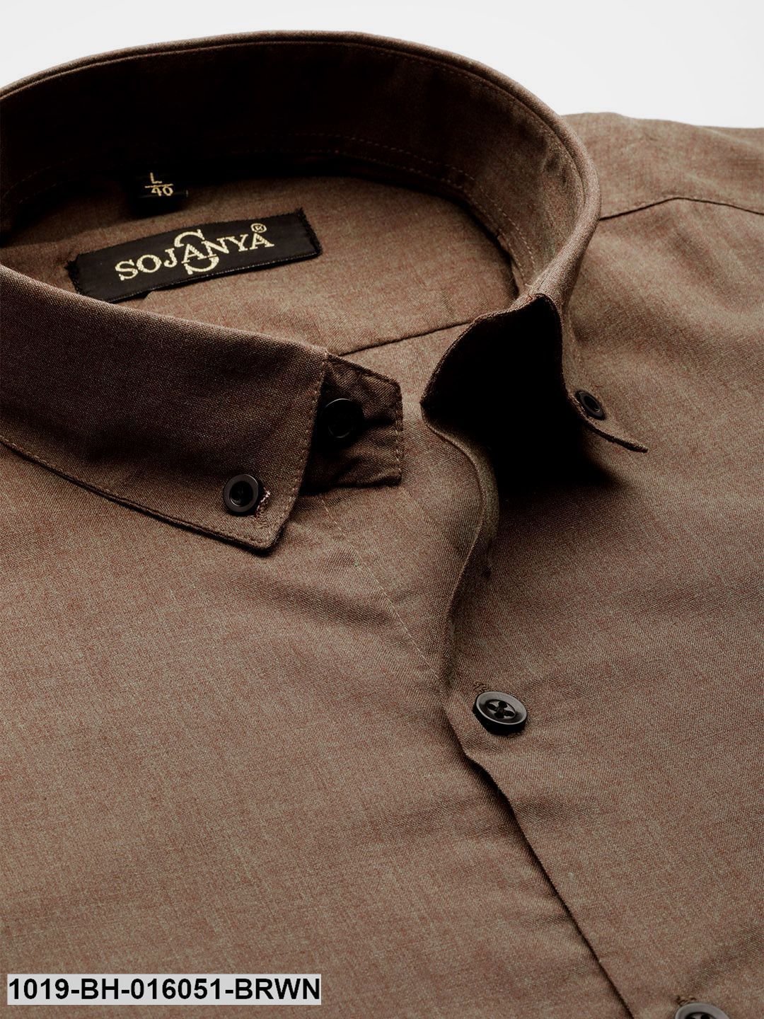 Men's Cotton Dark Brown Casual Shirt