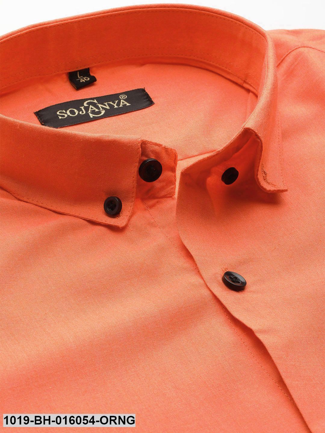 Men's Cotton Orange Casual Shirt - Sojanya