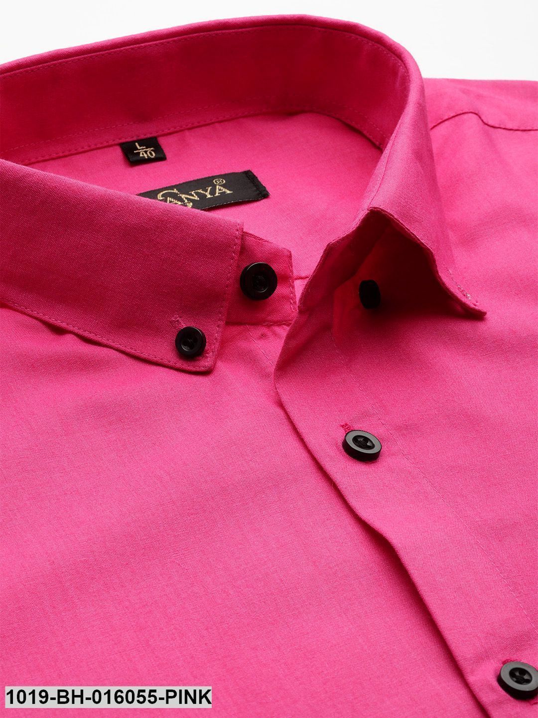 Men's Cotton Dark Pink Casual Shirt - Sojanya
