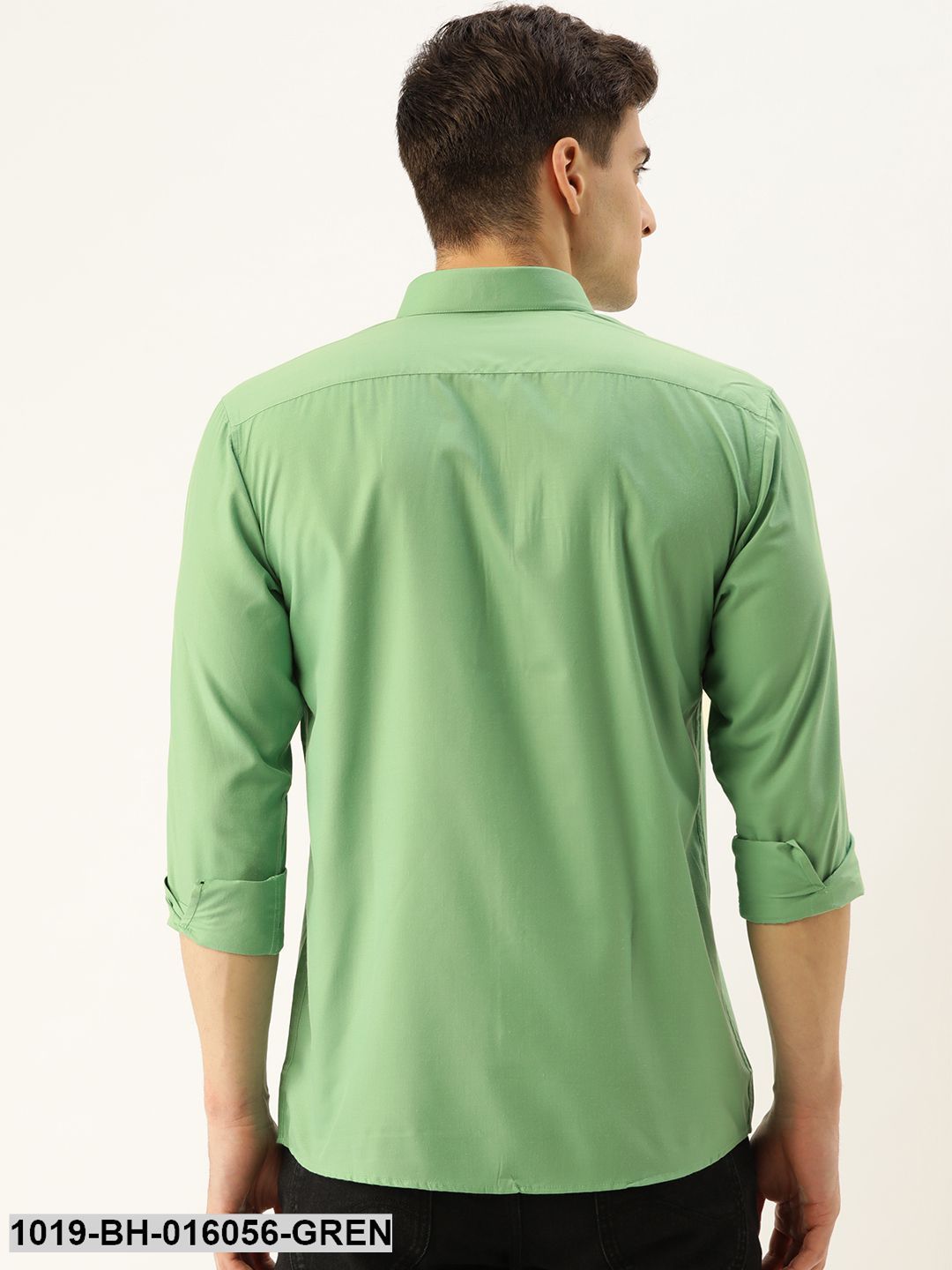 Men's Cotton Green Casual Shirt - Sojanya