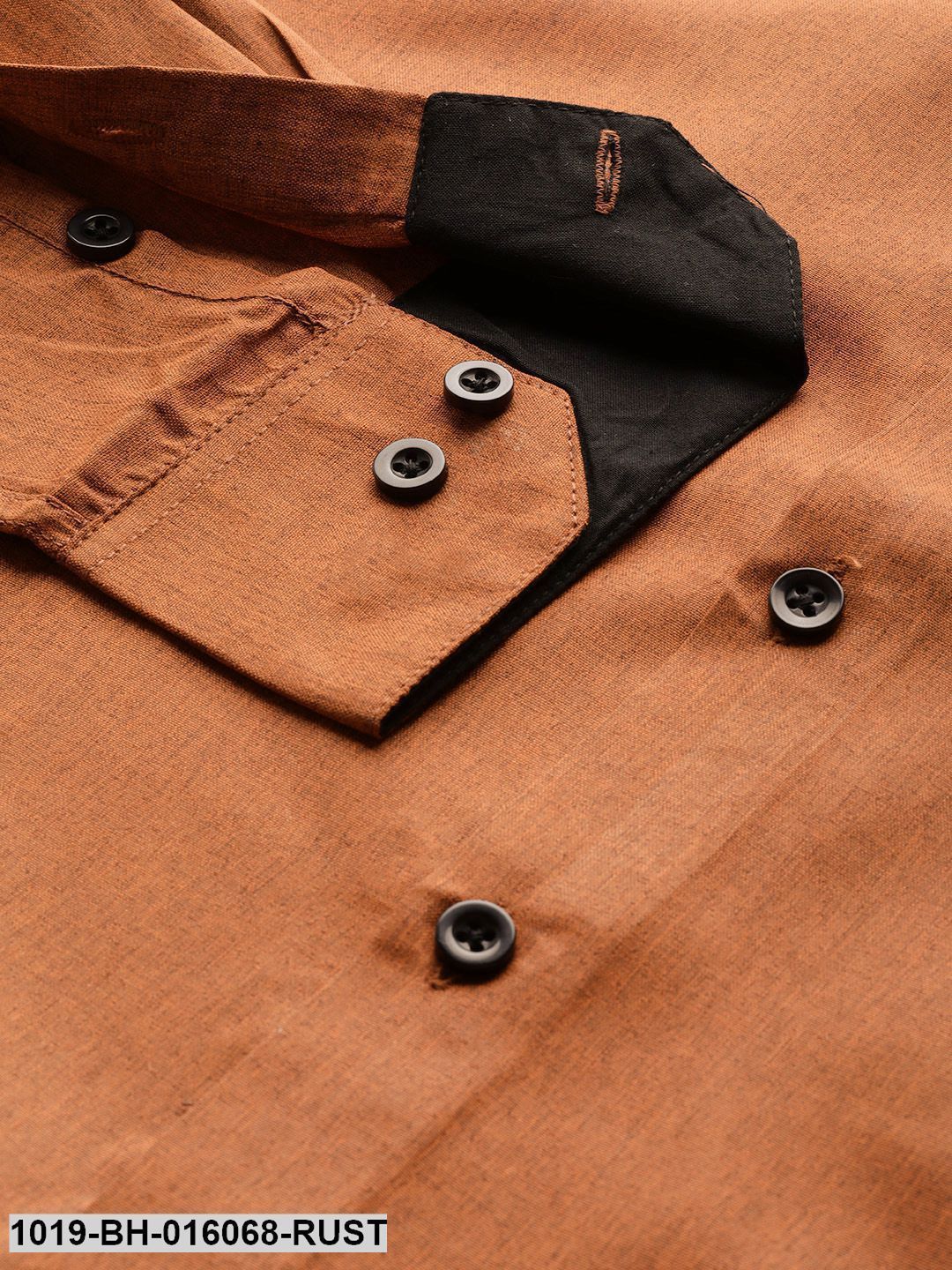Men's Cotton Rust Casual Shirt - Sojanya