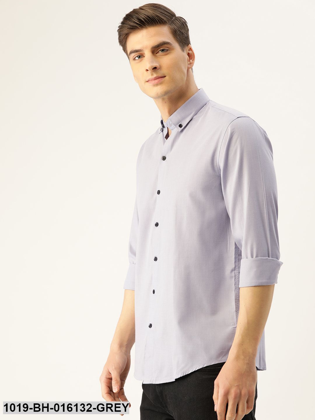 Men's Cotton Grey Casual Shirt - Sojanya