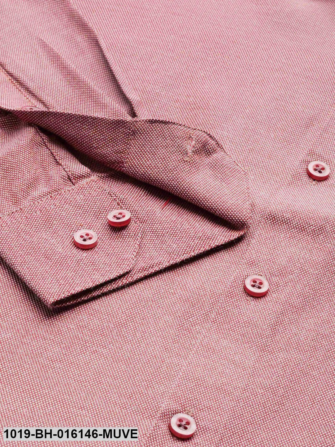 Men's Cotton Mauve Self Design Casual Shirt - Sojanya