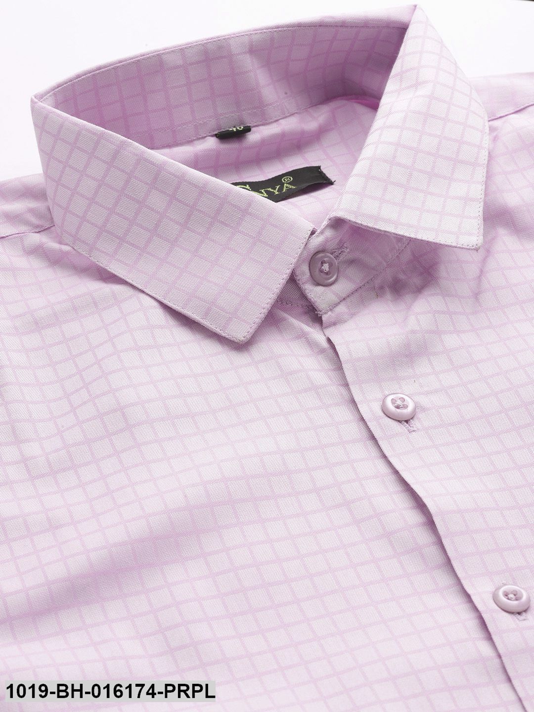 Men's Cotton Purple Checked Formal Shirt
