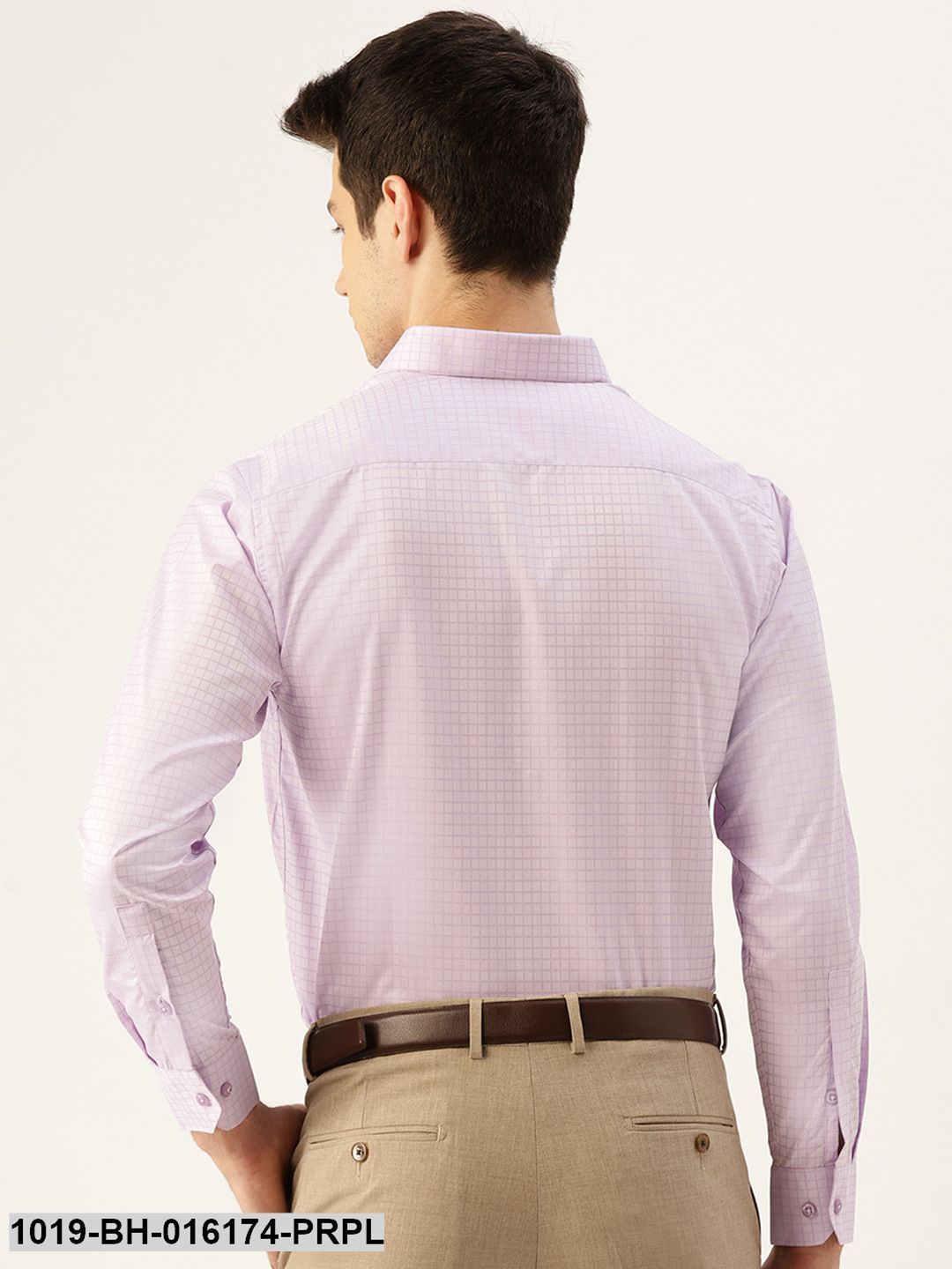 Men's Cotton Purple Checked Formal Shirt