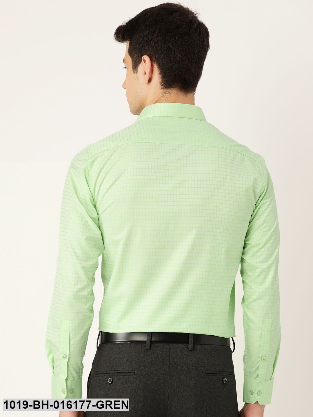 Men's Cotton Green Checked Formal Shirt