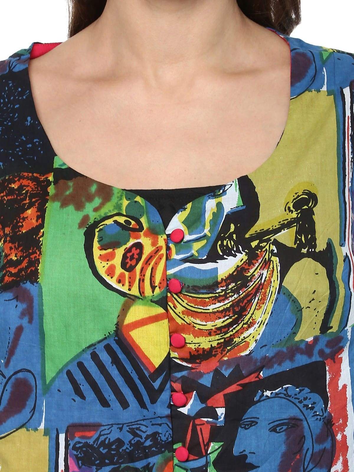 Women's Casual Half Sleeve Printed Kurti - Pannkh