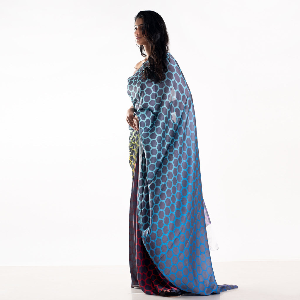 Women's Virgo Digital Printed Satin Georgette Saree