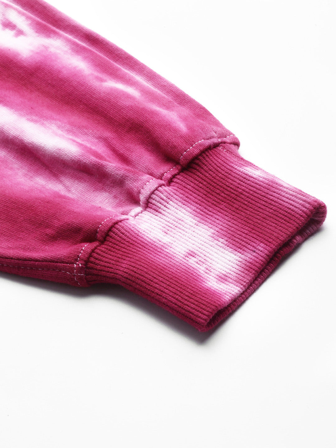 Women's Pink Ombre Dye Sweatshirt With Joggers - Maaesa