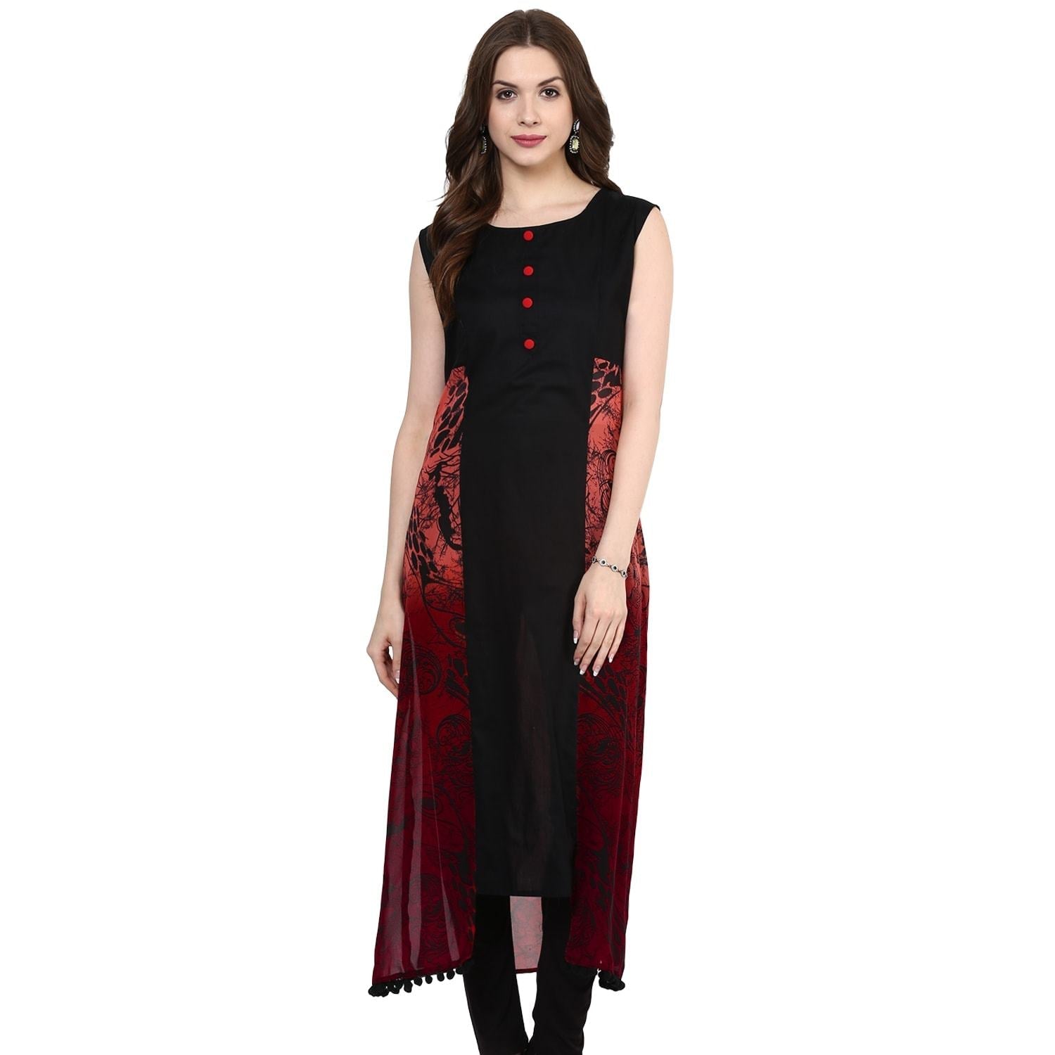 Women's Abstract Print Ankle Length Kurti - Pannkh