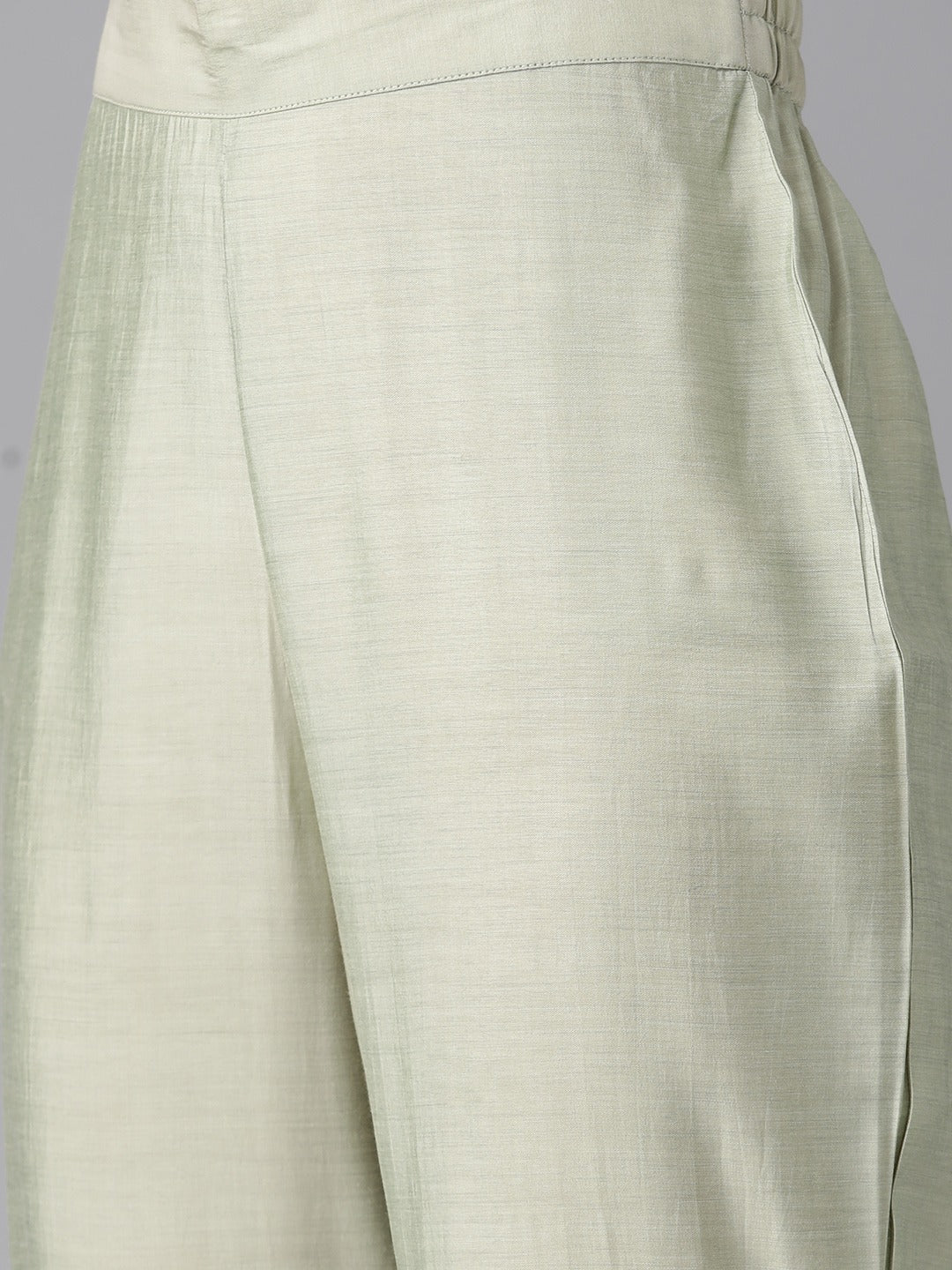 Women's Green Embroidered Straight Kurta Trouser And Dupatta Set - Yufta