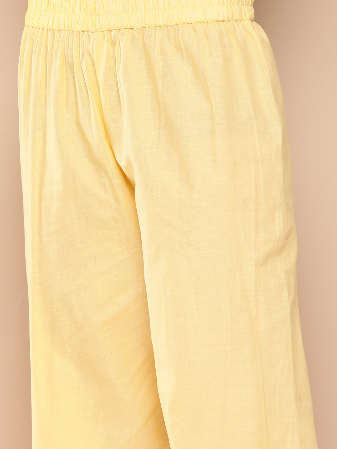 Women's Yellow Solid Straight Kurta Trouser And Dupatta Set - Yufta
