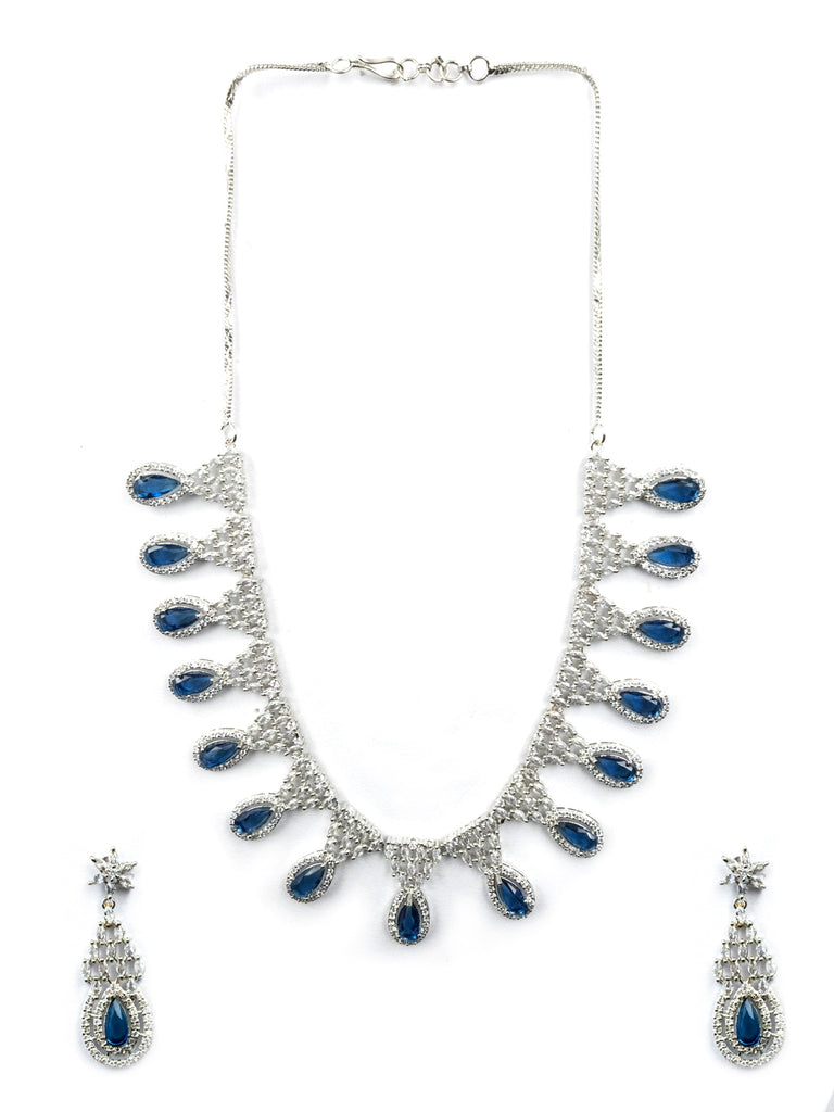 Women's Fashionable Cubic Zirconia Multi Tear Drop Necklace Set for Parties