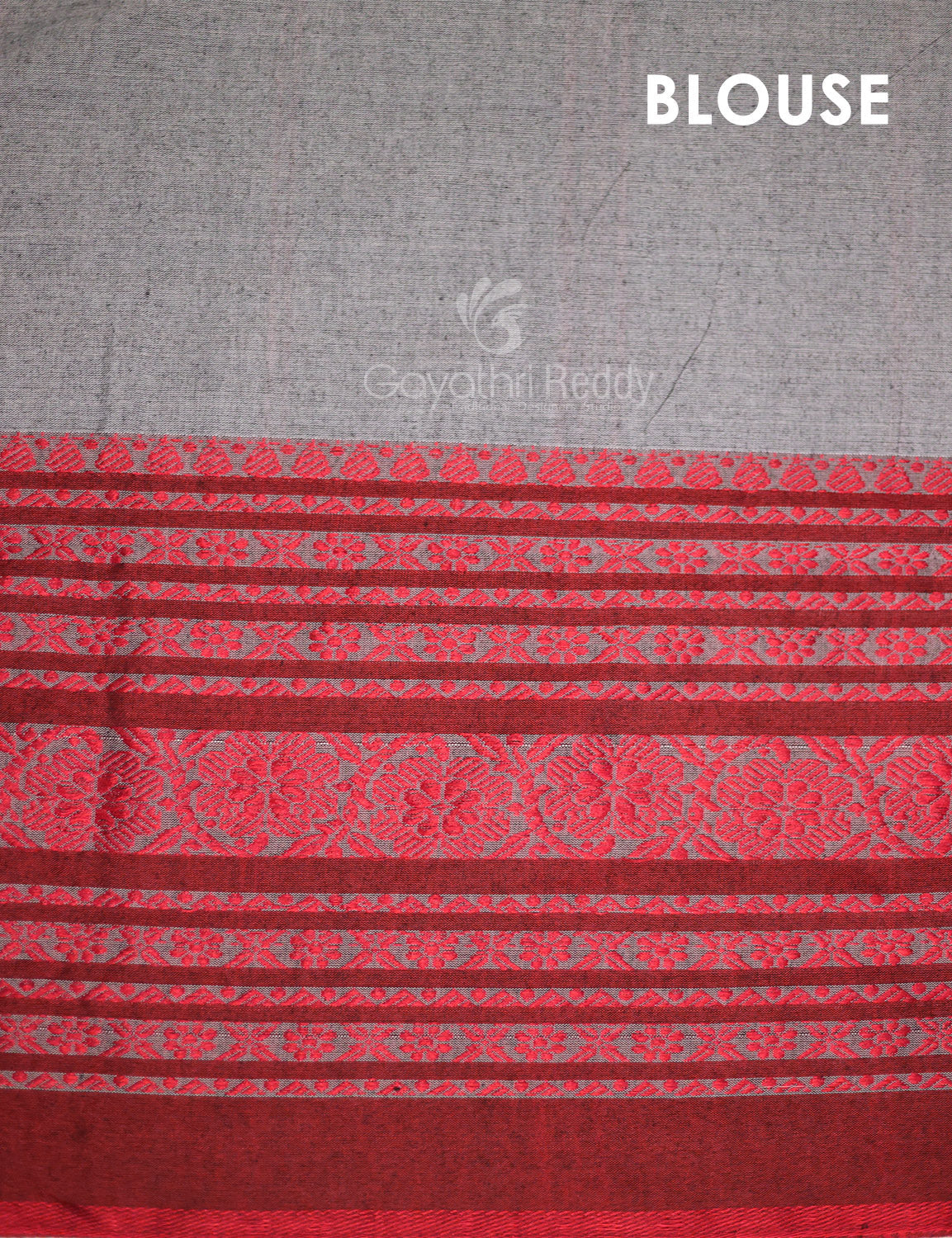 Women's Grey Pure Kadi Cotton Saree - Gayathri Sarees