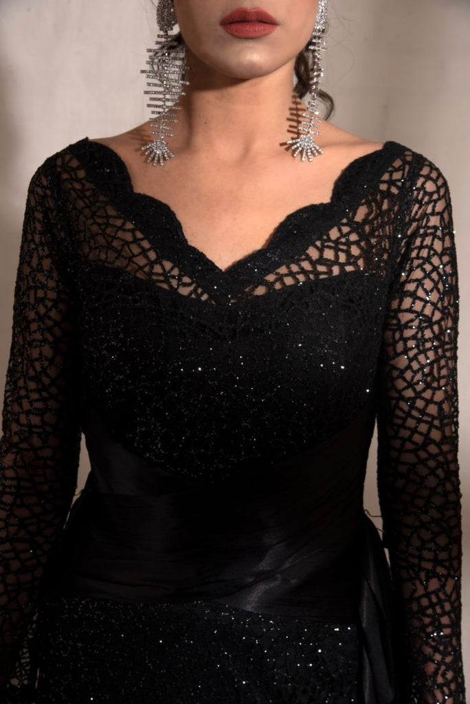 Women's Black Glitter Dress
