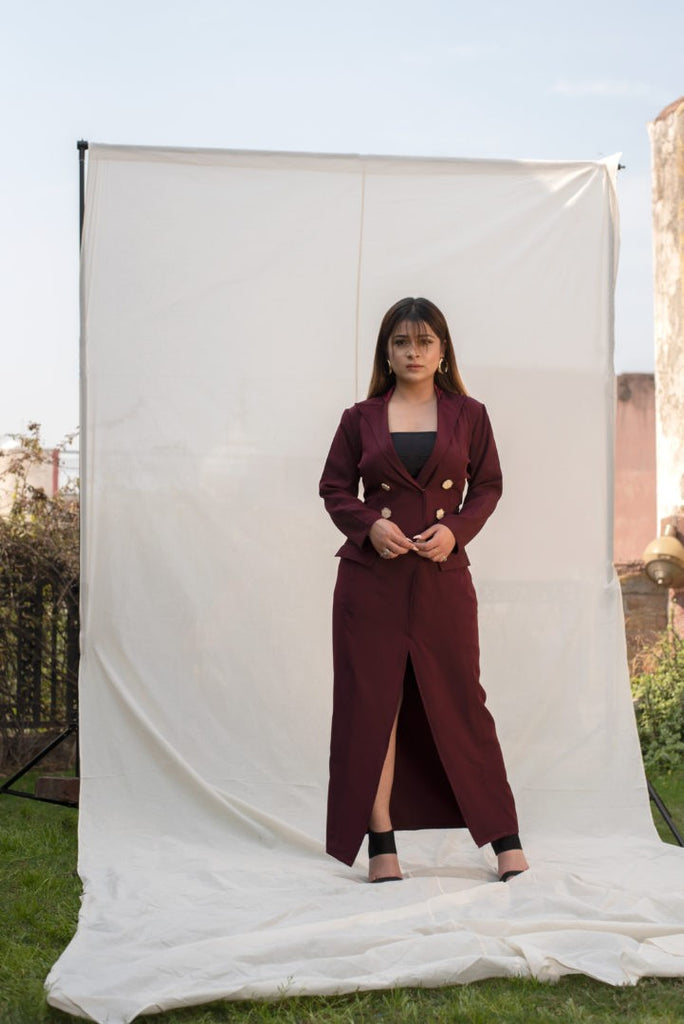Women's Wine Coat Dress