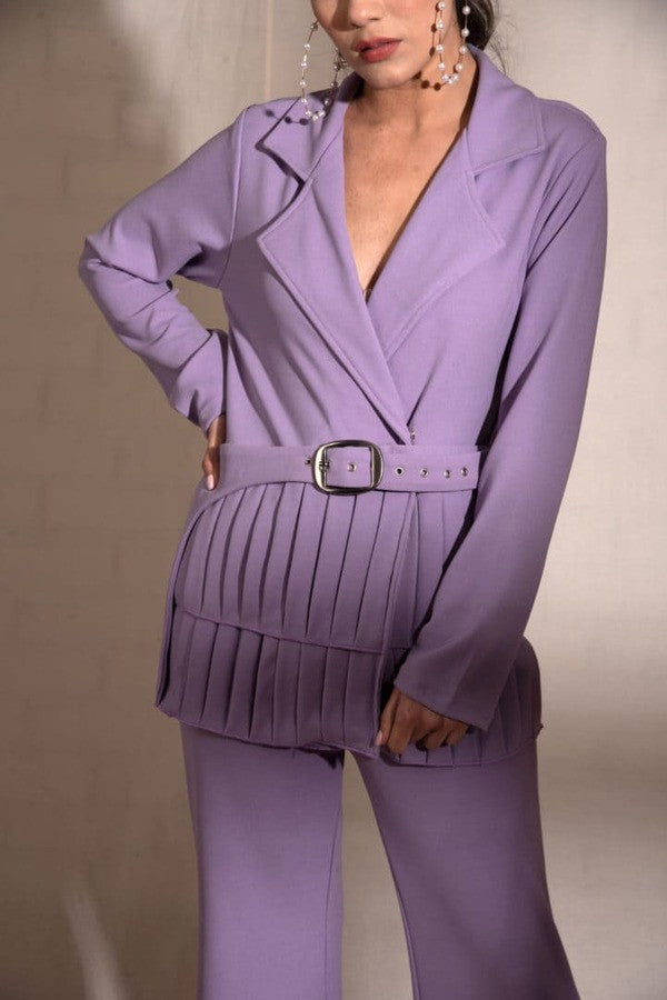 Women's Lavender Coat Pant Set