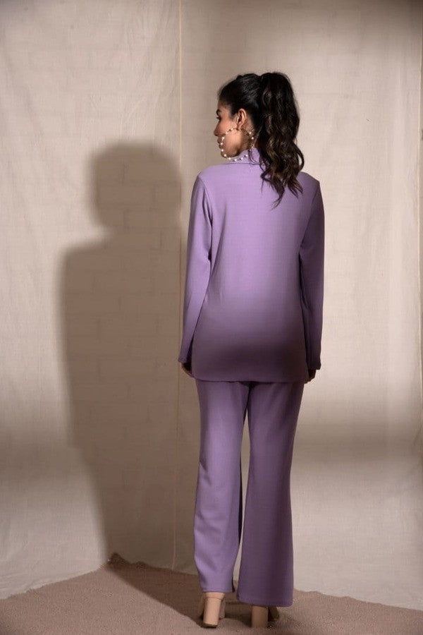 Women's Lavender Coat Pant Set