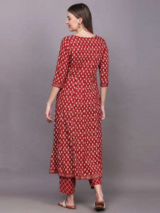 Women's Ethnic Motifs Printed Angrakha Sequinned Kurta With Palazzos & With Dupatta