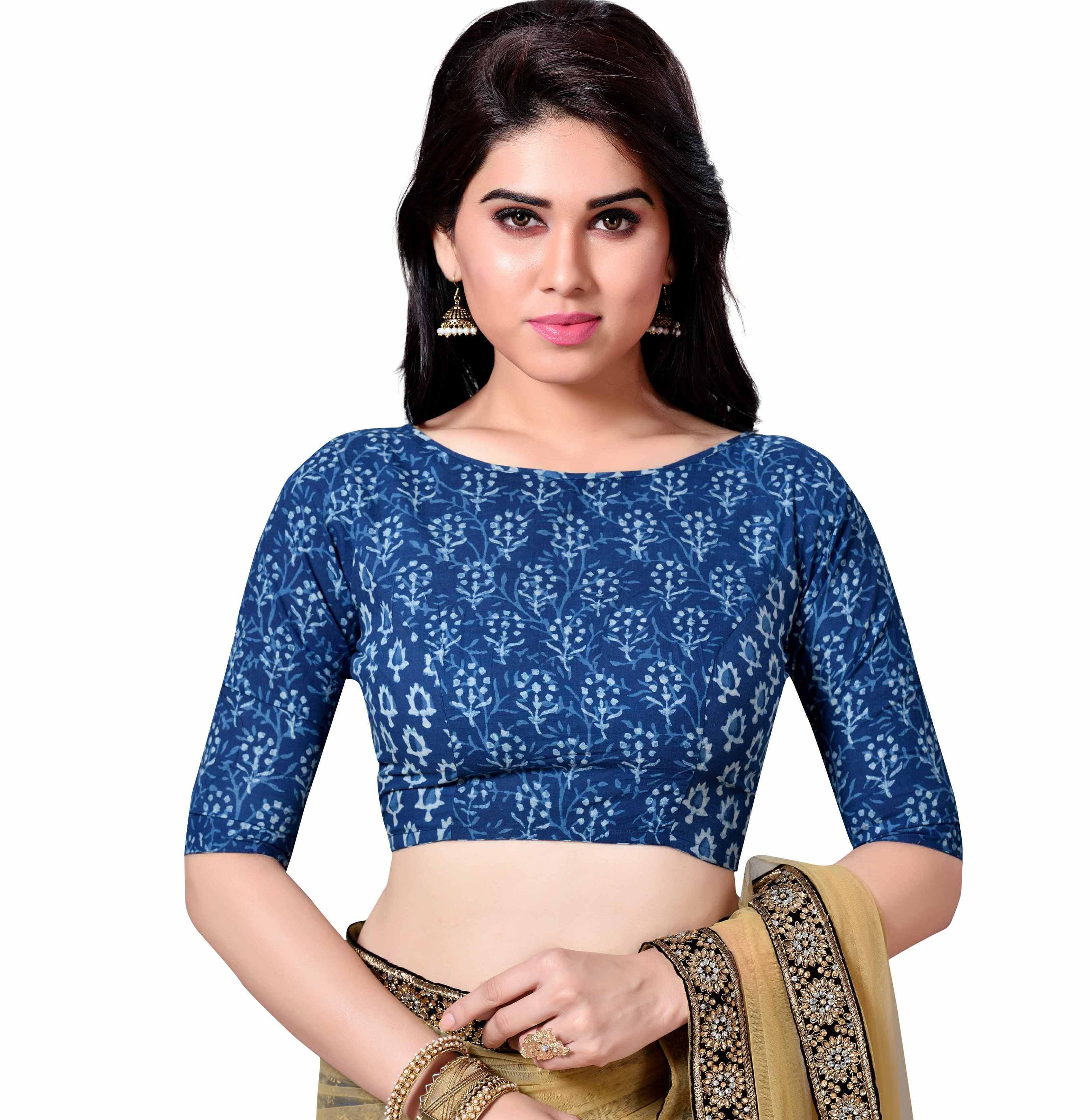 Women's Indigo Blue Blouse by Shringaar- (1pc set)