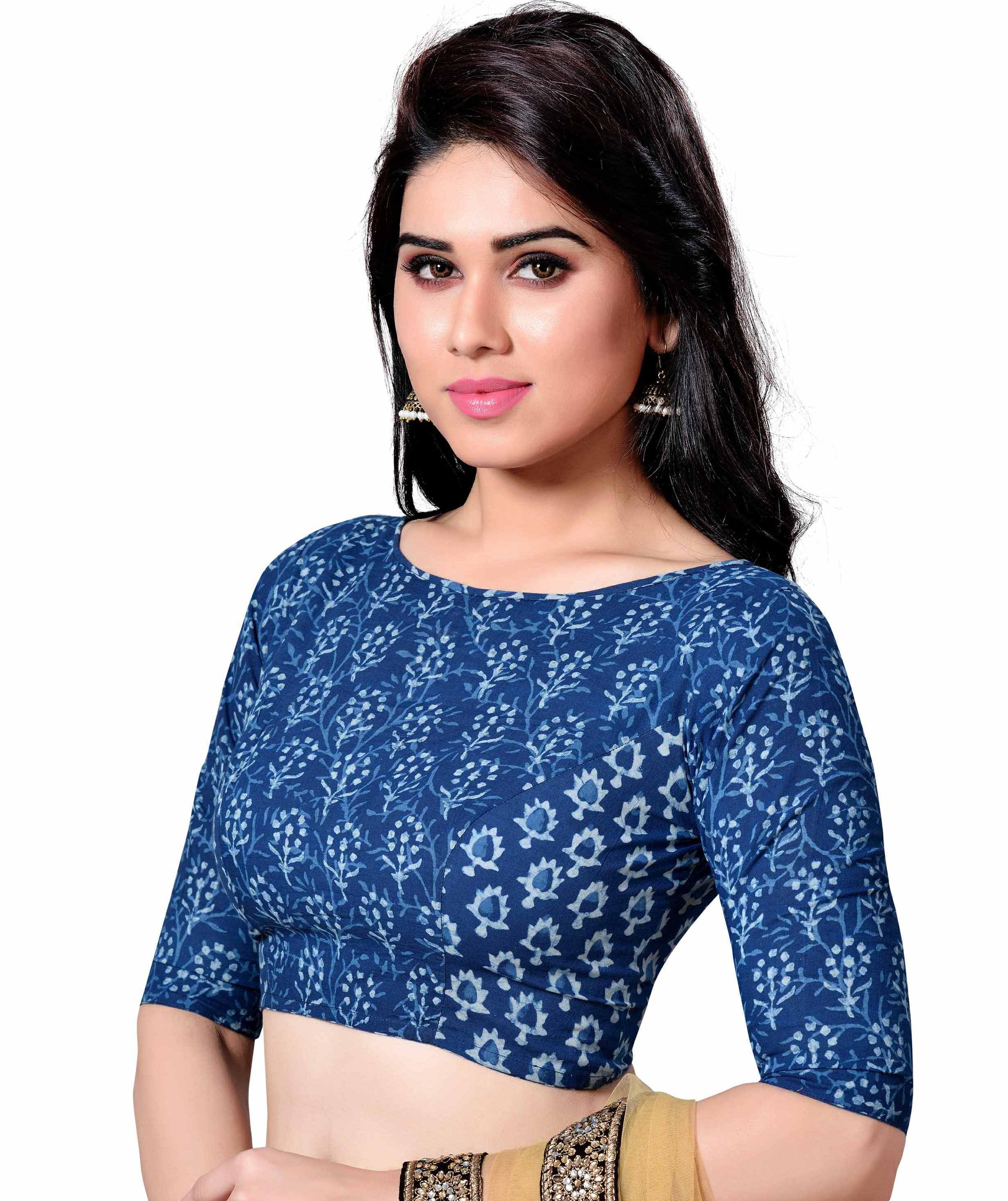Women's Indigo Blue Blouse by Shringaar- (1pc set)